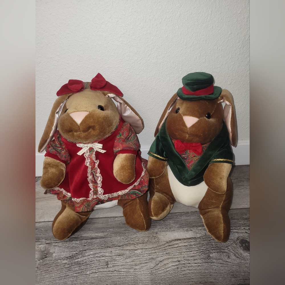 VINTAGE 1985 Rabbit Ears Production Inc And Random House - Holiday Rabbits, 2pc